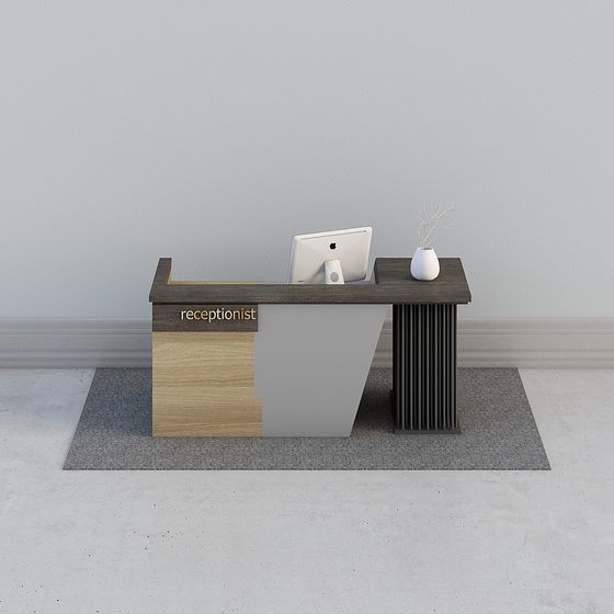 Modern Minimalist Reception Desk 3D model