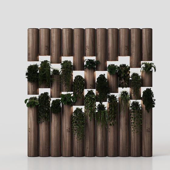 Forest Columns 3D Model – Low-Poly Nature Art