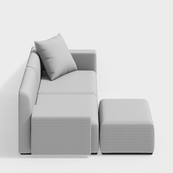 Elegant Low-Poly Sofa 3D Model for Modern Interiors