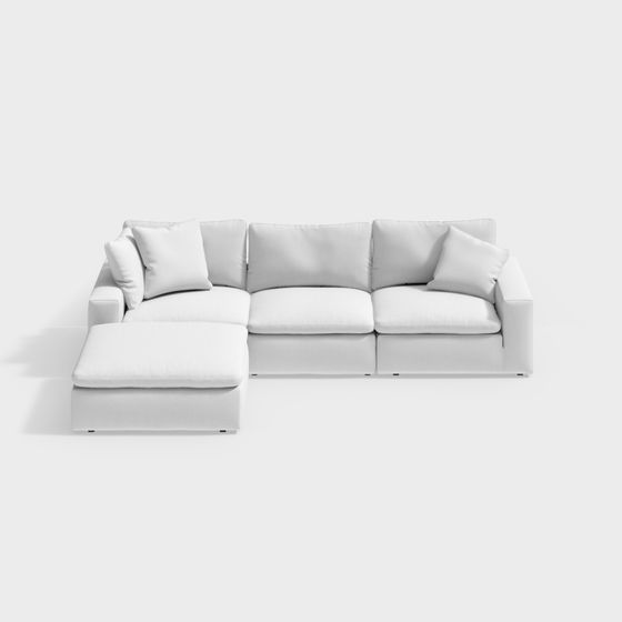 Modern Minimalist Sofa 3D model for Elegant Interiors