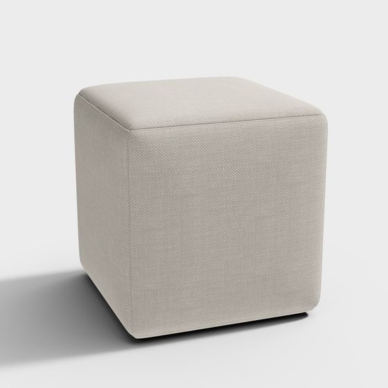 Stylish Cube Stool 3D model for Modern Aesthetics