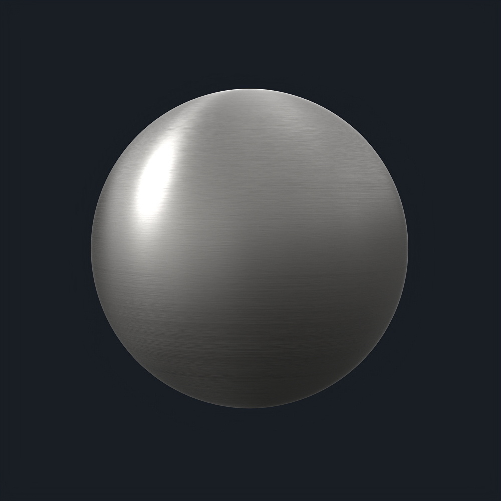 Gray KS Metal Brushing Shape 3D Model with PBR Textures