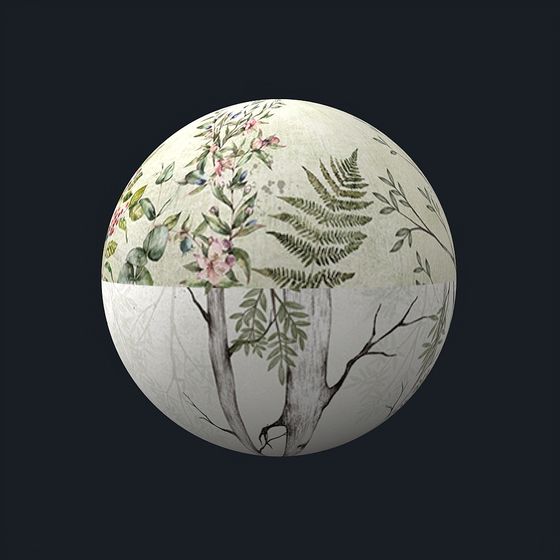 Green KS Cartoon Wallpaper 3D Model