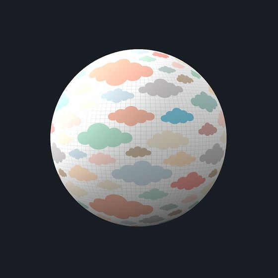 Blue Cartoon Wallpaper 3D Model