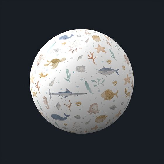 Playful Blue KS Cartoon 17 Wallpaper 3D Model with PBR Textures