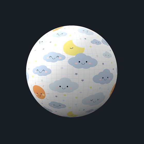 Blue Cartoon Wallpaper 3D Model - KS Cartoon 25