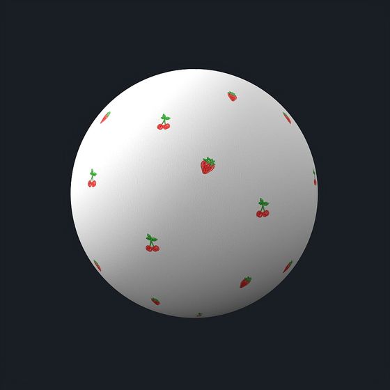 Black Cartoon Wallpaper 3D Model in PBR Finish