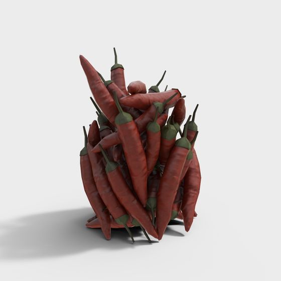 Vibrant Low-Poly Chili Pepper 3D Model