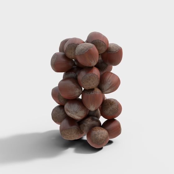 Realistic Hazelnut Pile 3D model
