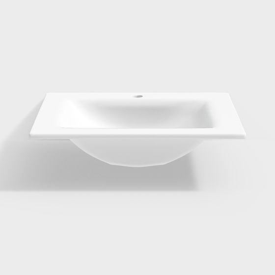 Elegant Square Sink 3D model for Contemporary Spaces