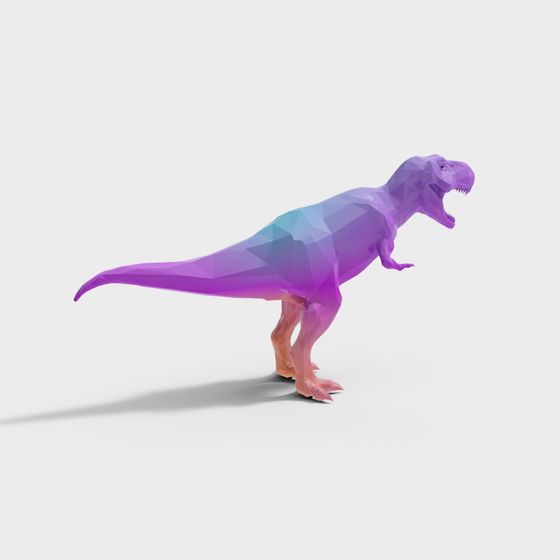 Vibrant Low-Polygon Raptor 3D model for Creative Projects