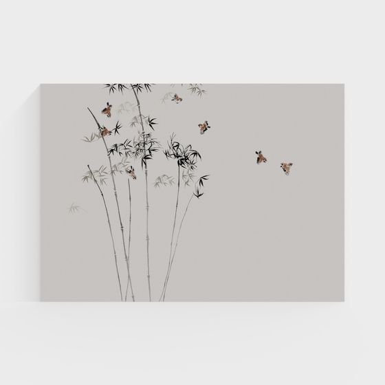Bamboo Forest with Flying Birds 3D model for Creative Projects