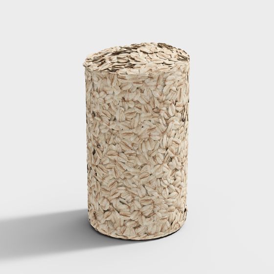 Natural Straw Woven Cylinder 3D Model