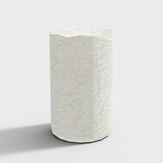 Snowy Column Low Poly 3D Model