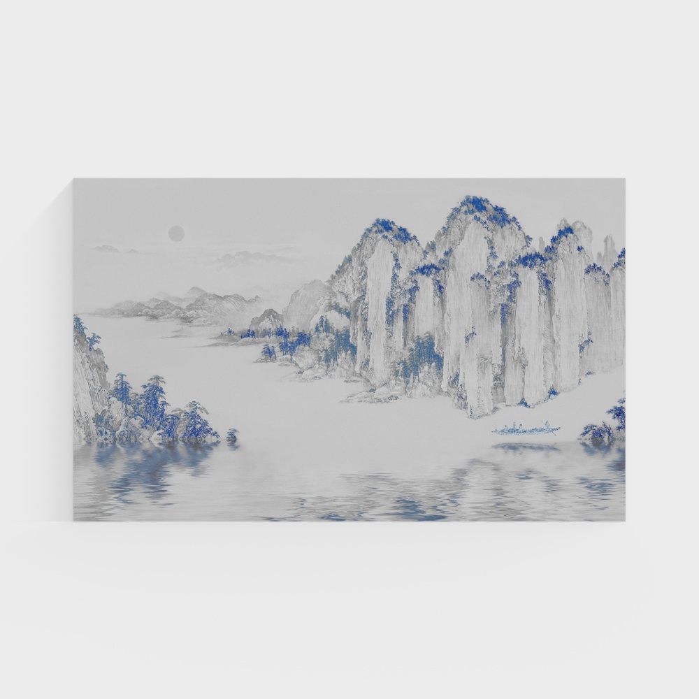 Ireland Fabric Embroidery Wall - High-End New Chinese Style Landscape Mural Hard Package