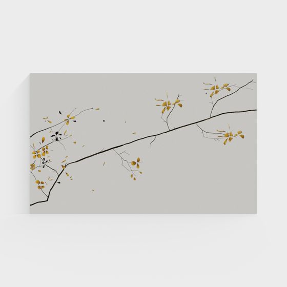 Stylish 3D Branch Model for Autumn Vibes
