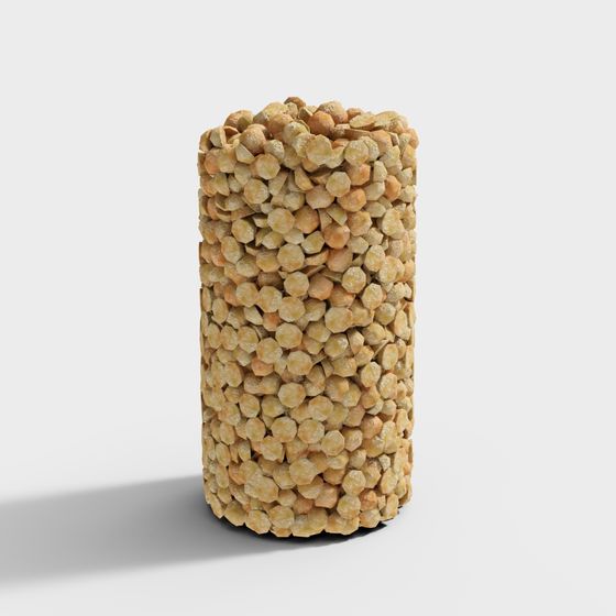 Natural Stone Column Sculpture 3D model