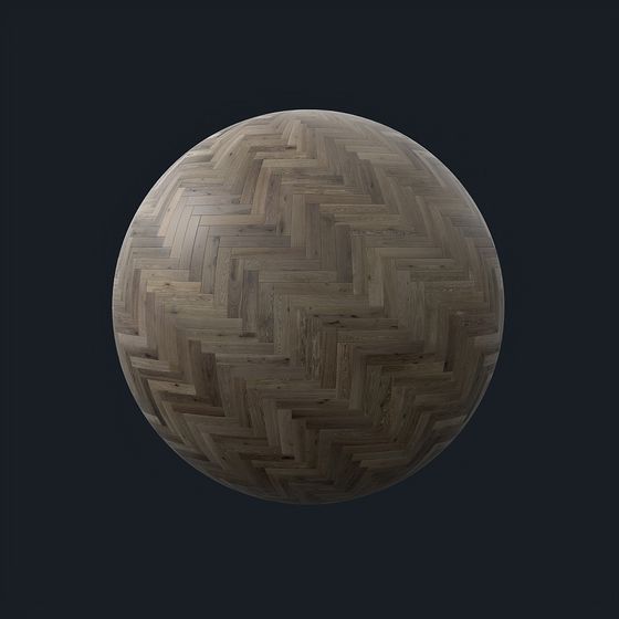 Herringbone Floor - Matte 3D Model in Gray