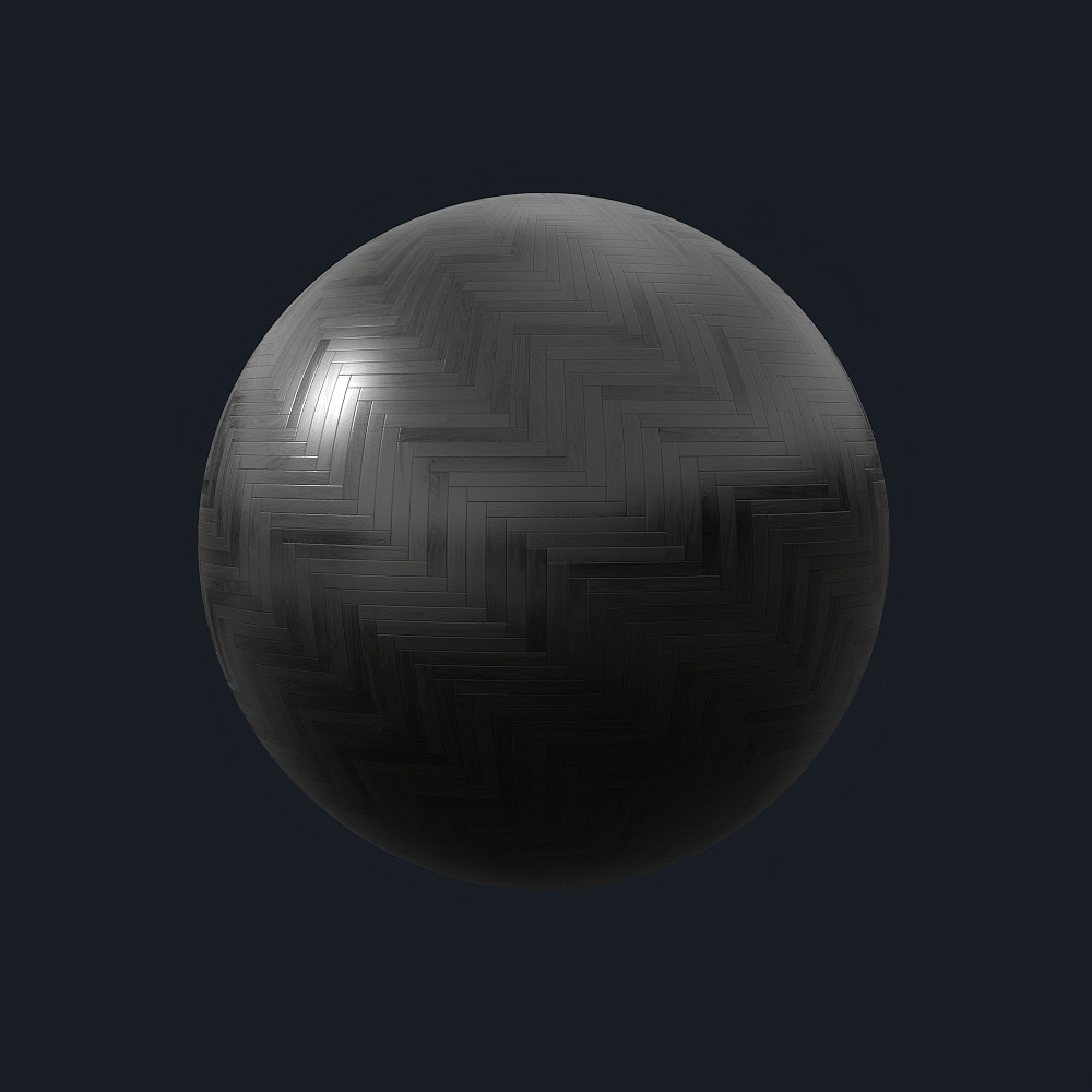 Black Herringbone Floor 3D Model – Matte Finish