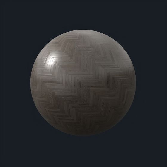 Charming Herringbone Floor 3D Model in Golden with PBR Textures