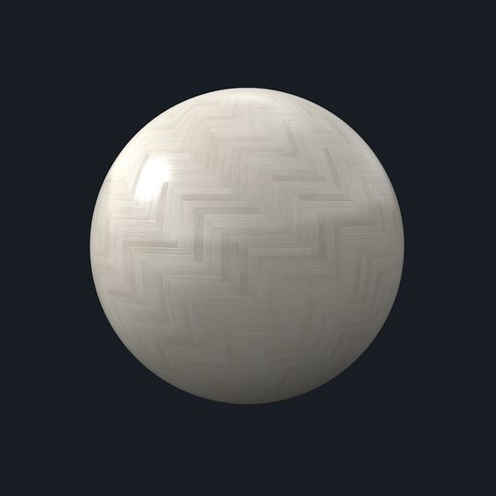 Matte Herringbone Floor 3D Model in White Finish