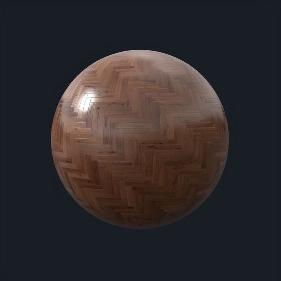 Golden Herringbone Floor - Matte - 57 PBR Material