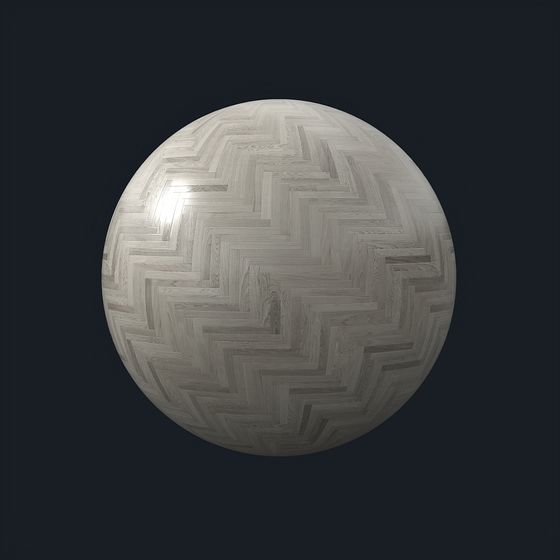 Matte Herringbone Floor 3D Model in Gray