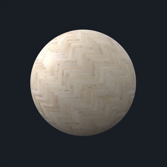 Matte Herringbone Floor 3D Model in Beige Finish