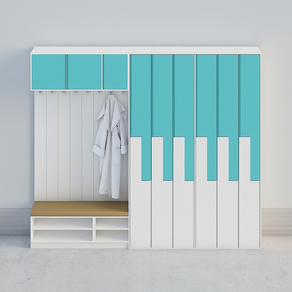 Modern Hospital Doctor Changing Room Wardrobe Shoe Changing Stool Combination