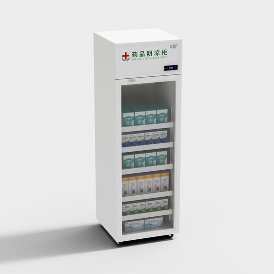 High-Detail Drug Cabinet 3D Model for Creative Projects