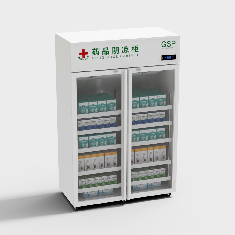 Modern Hospital Medical Cooling Cabinet with Double Doors and Fan