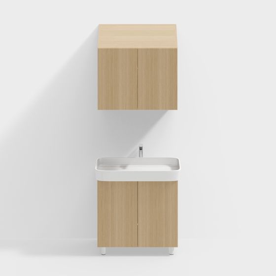 Modern Minimalist Bathroom Vanity Set 3D model
