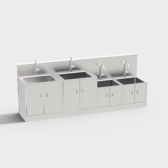 4-Sink Utility Sink 3D model