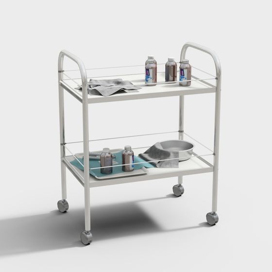 Elegant Bathroom Cart 3D model for Modern Interiors