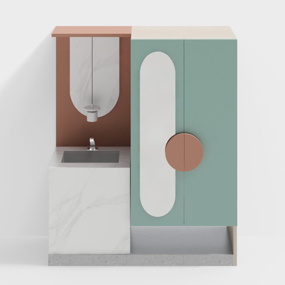 Modern Hospital Children's Clinic Washbasin Cabinet Combination