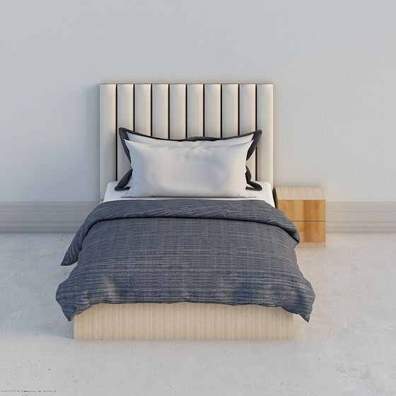 Stylish Low-Poly Bed Frame 3D model