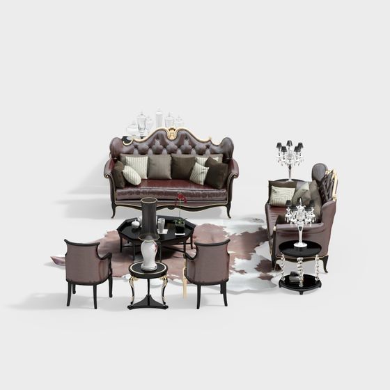 Royal Living Room 3D model