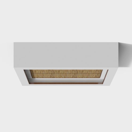 Bamboo Curtain Window Frame 3D model