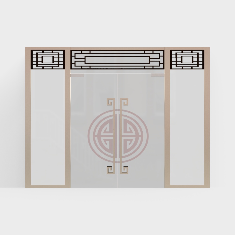 Chinese Medicine Clinic Chinese-Style Glass Sliding Door