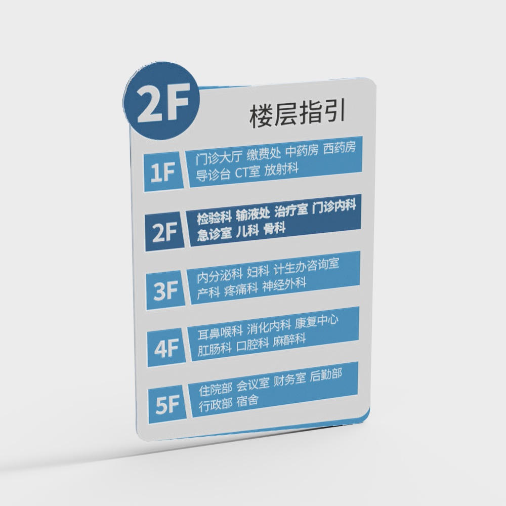 Style Eight of Modern Hospital Floor Guide Signs