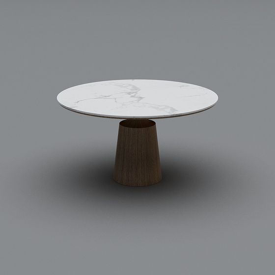 Stylish Low-Poly Round Table 3D Model