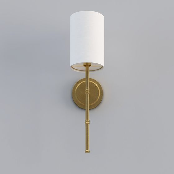 Elegant Gold Wall Light 3D model
