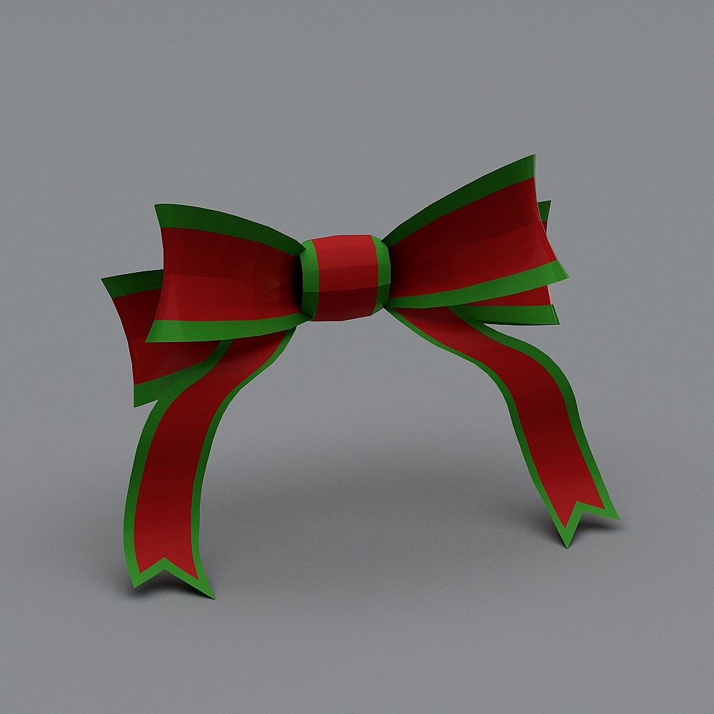 Festive Low-Poly Bow 3D model