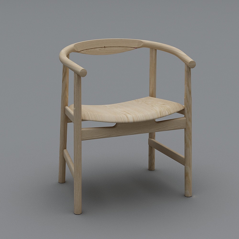 Stylish Wooden Chair 3D model