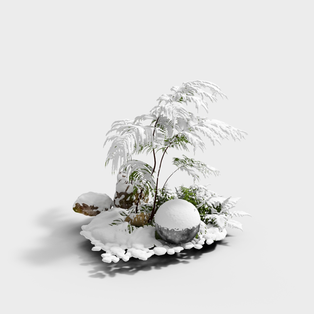 Thảm thực vật cảnh mùa đông tuyết