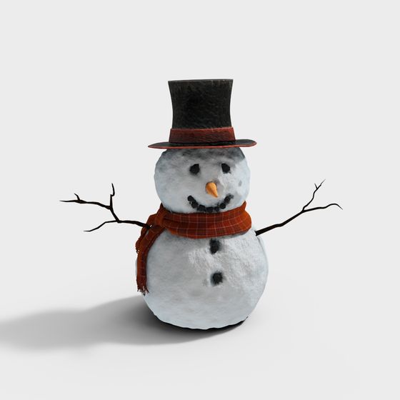 Charming Snowman 3D Model for Winter Projects