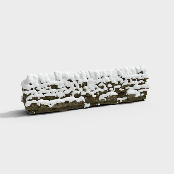 Snow-Covered Ancient Wall 3D model