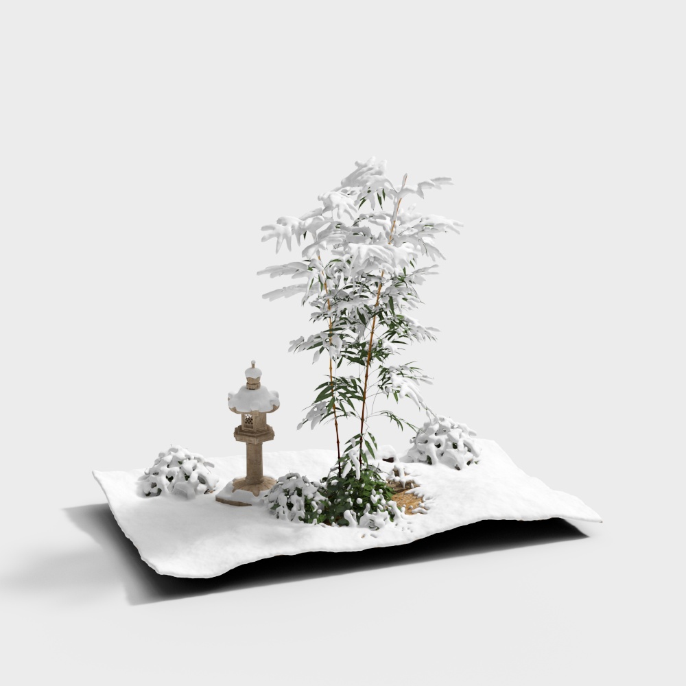 Snowy Landscape Vegetation