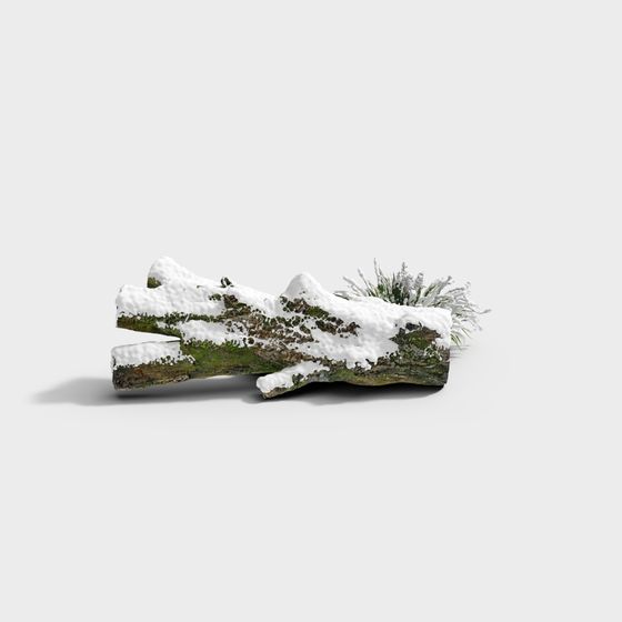 Winter Snow-Covered Deadwood 3D model