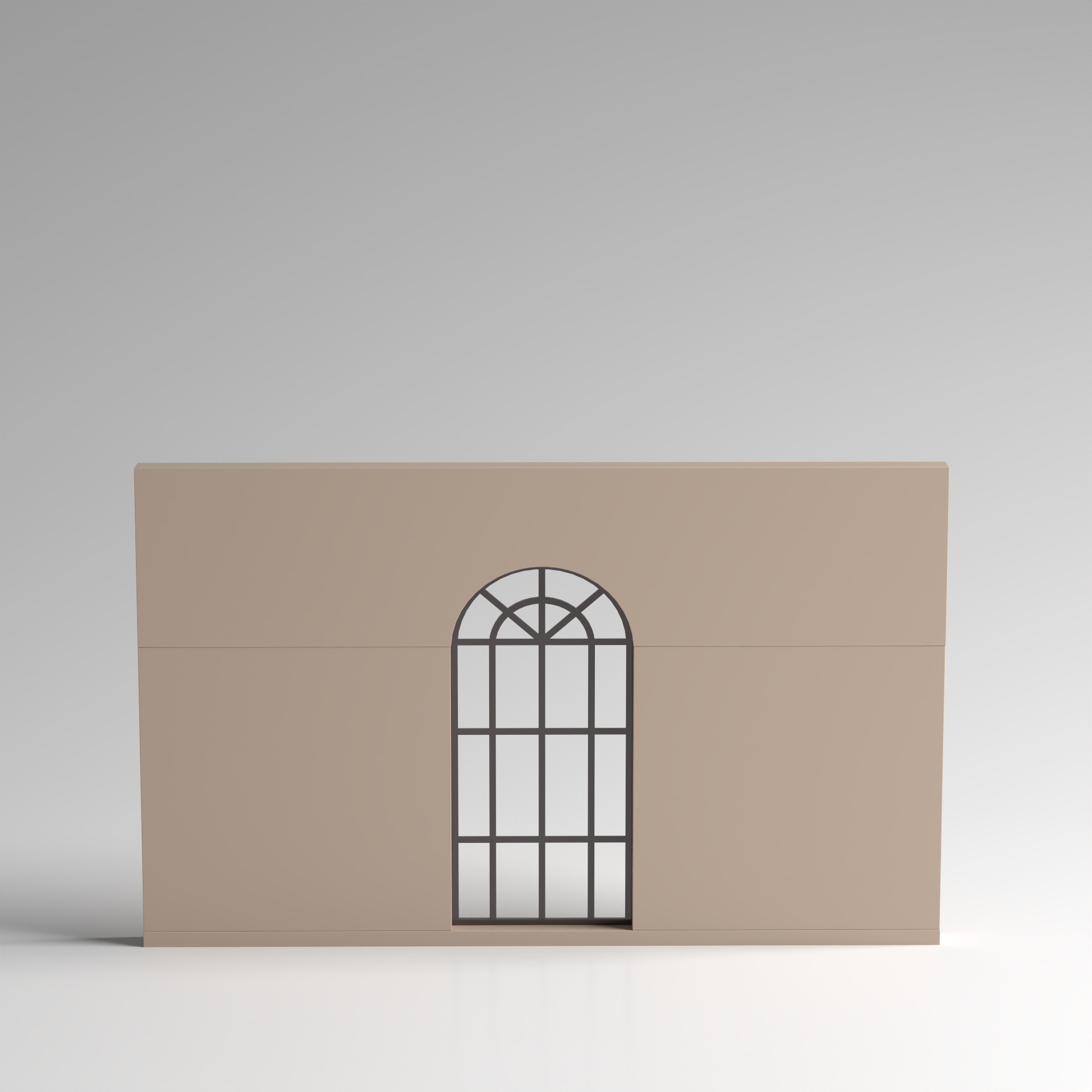 Earth Color Arch Window Three 3D Model for Unique Interiors